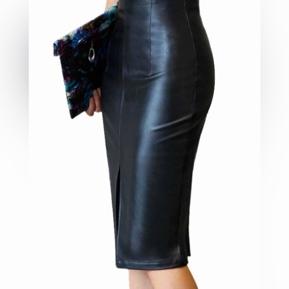 Faux leather Midi Skirt Size XS